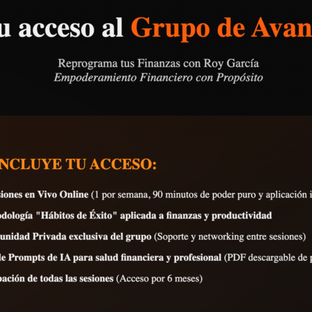 GRUPO DE AVANCE EXCLUSIVO | REPROGRAMA TUS FINANZAS CON IA